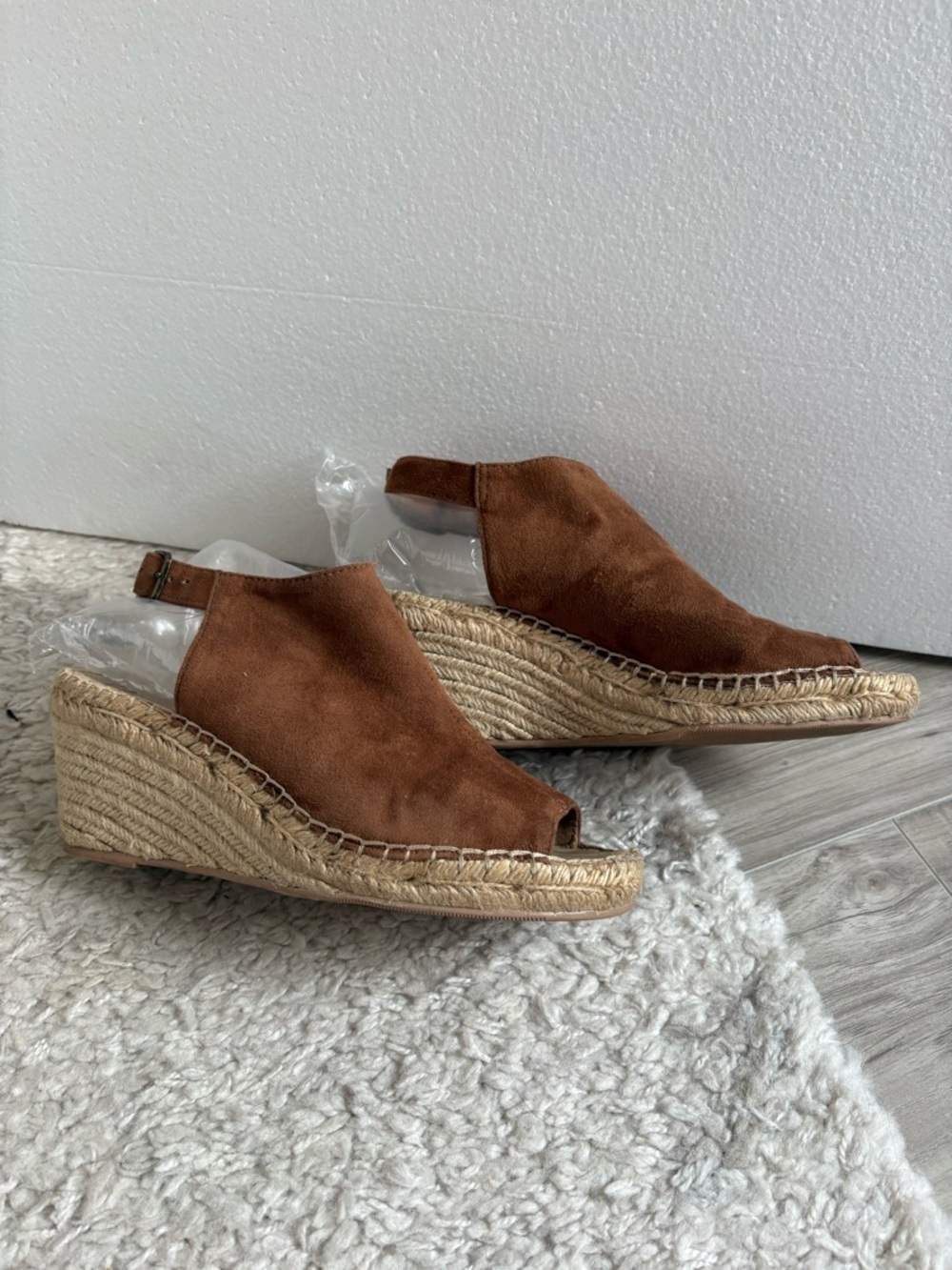 GAP Brwn Suede Espadrille Wdge Sandals Sz 8